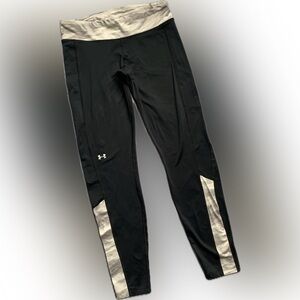 UNDER ARMOR leggings black, white & tan, large